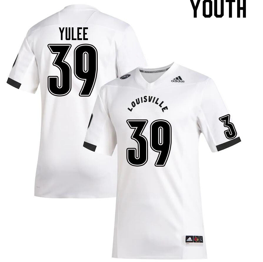 Youth #39 Malachi Yulee Louisville Cardinals College Football Jerseys Sale-White - Click Image to Close